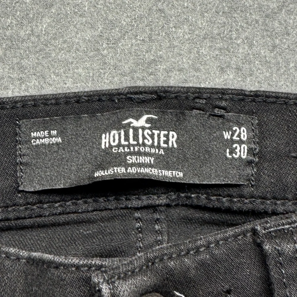 Hollister Advanced Stretch Skinny Jeans Black Mens 28x30 Slim Fit Denim